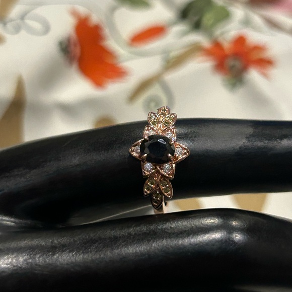 Jewelry - Elegant Black, Green & Clear and Rose Gold Women's Ring